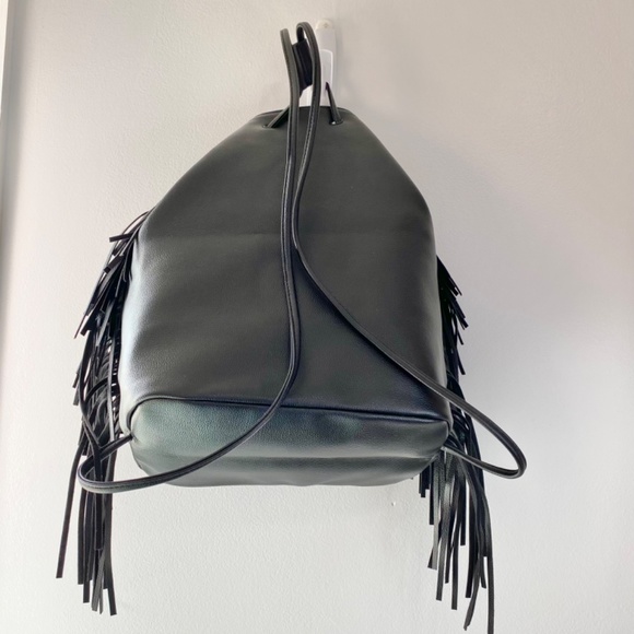 NWT Black Victoria Secret Backpack with Fringe main image 8